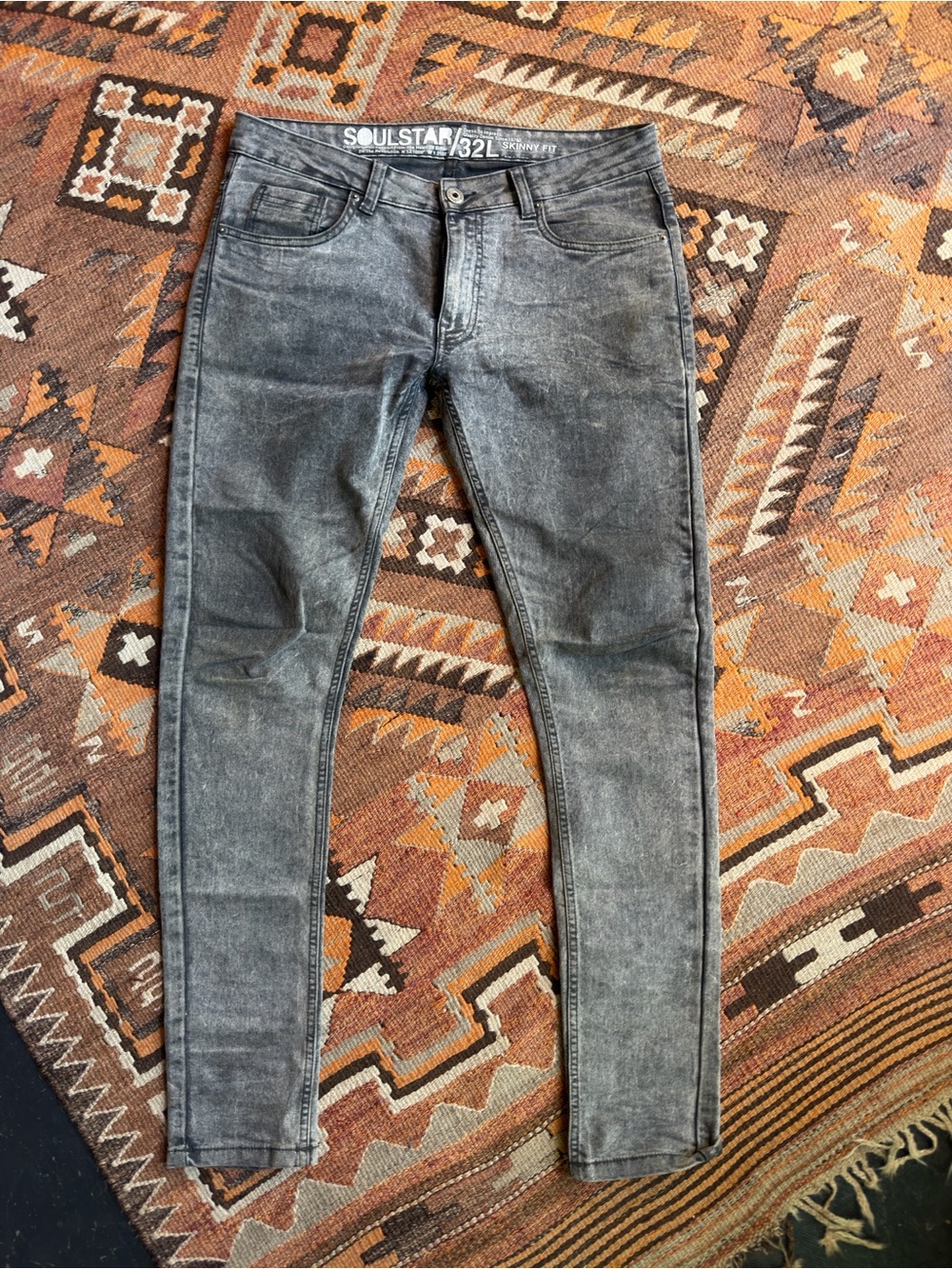 Men's Washed Gray Slim Jeans